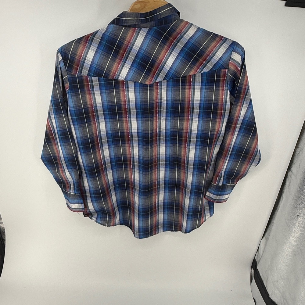 Ely Cattleman Mens XXL Plaid Metallic Lurex Western Pearl Snap Shirt Long Slv - Picture 3 of 8